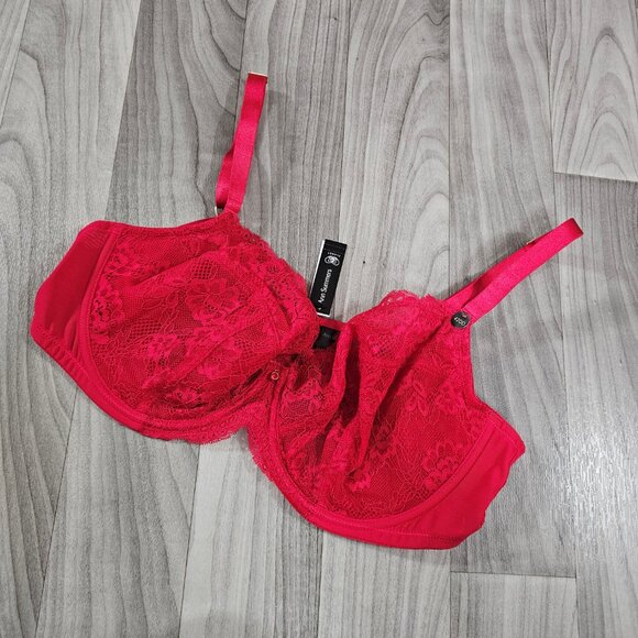 NWT Ann Summers Red Lace Unpadded Bra Full Cup Size 42DD UK, 42D US - Picture 4 of 7